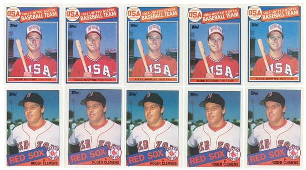 1985 Topps Baseball Complete Sets (5 Total Sets) – Mark McGwire, Roger Clemens Rookie Cards